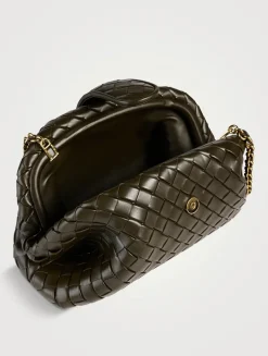 Lauren 1980 Teen Intrecciato Leather Clutch Bag With Chain