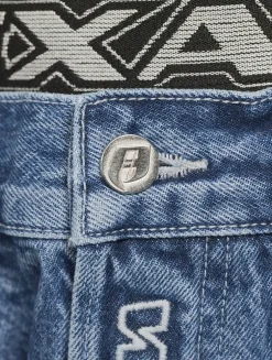 Layered Barrel-Leg Jeans