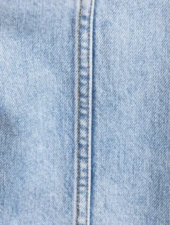 Layered Denim Midi Skirt