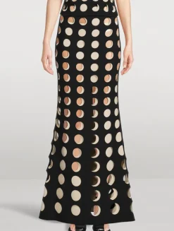 Layered Hole Maxi Skirt
