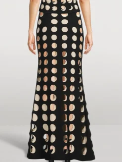 Layered Hole Maxi Skirt