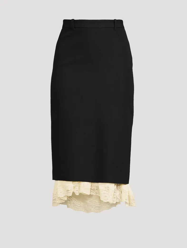 Layered Lingerie Pencil Skirt