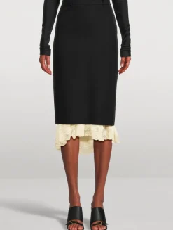 Layered Lingerie Pencil Skirt