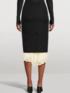 Layered Lingerie Pencil Skirt