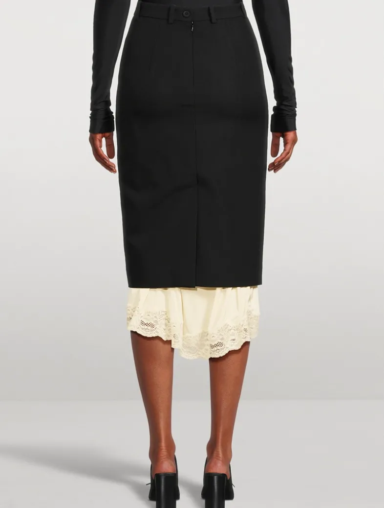 Layered Lingerie Pencil Skirt