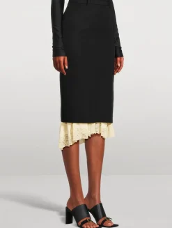 Layered Lingerie Pencil Skirt