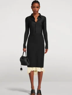 Layered Lingerie Pencil Skirt