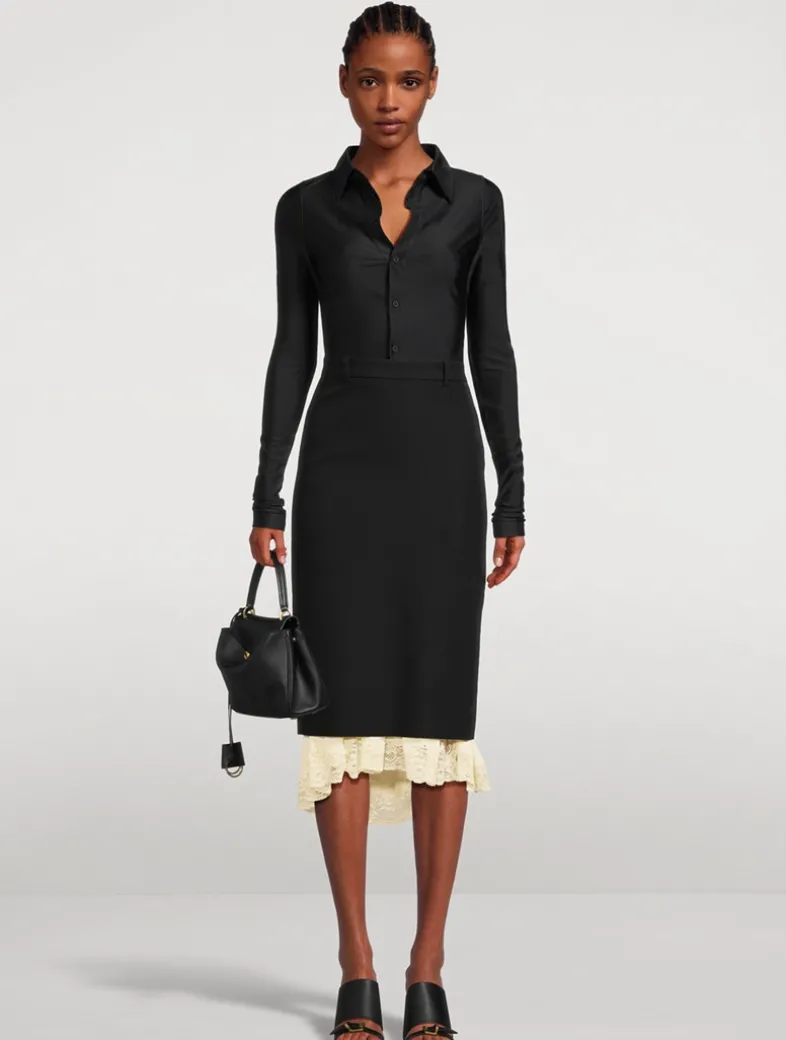 Layered Lingerie Pencil Skirt