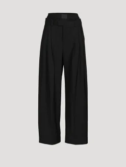 Layered Pleated Trousers With Exposed Boxer