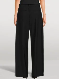 Layered Pleated Trousers With Exposed Boxer