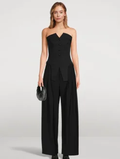 Layered Pleated Trousers With Exposed Boxer