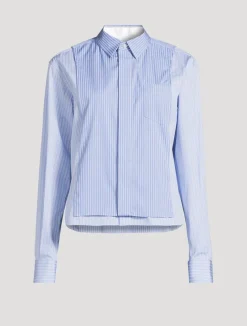 Layered Shirt In Mixed Stripe Print