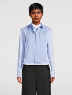 Layered Shirt In Mixed Stripe Print