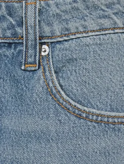 Layered Straight Jeans With Pointelle Underwear