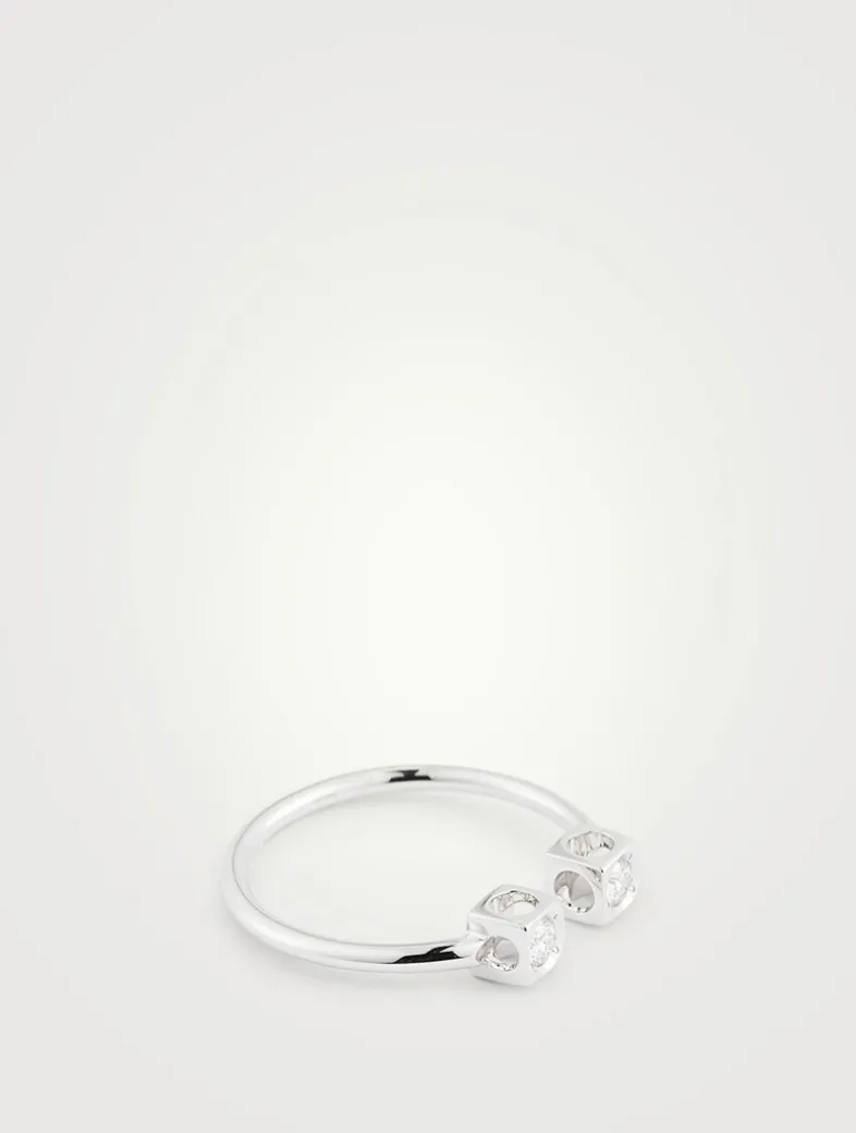 Le Cube Diamant 18K White Gold Ring With Diamonds