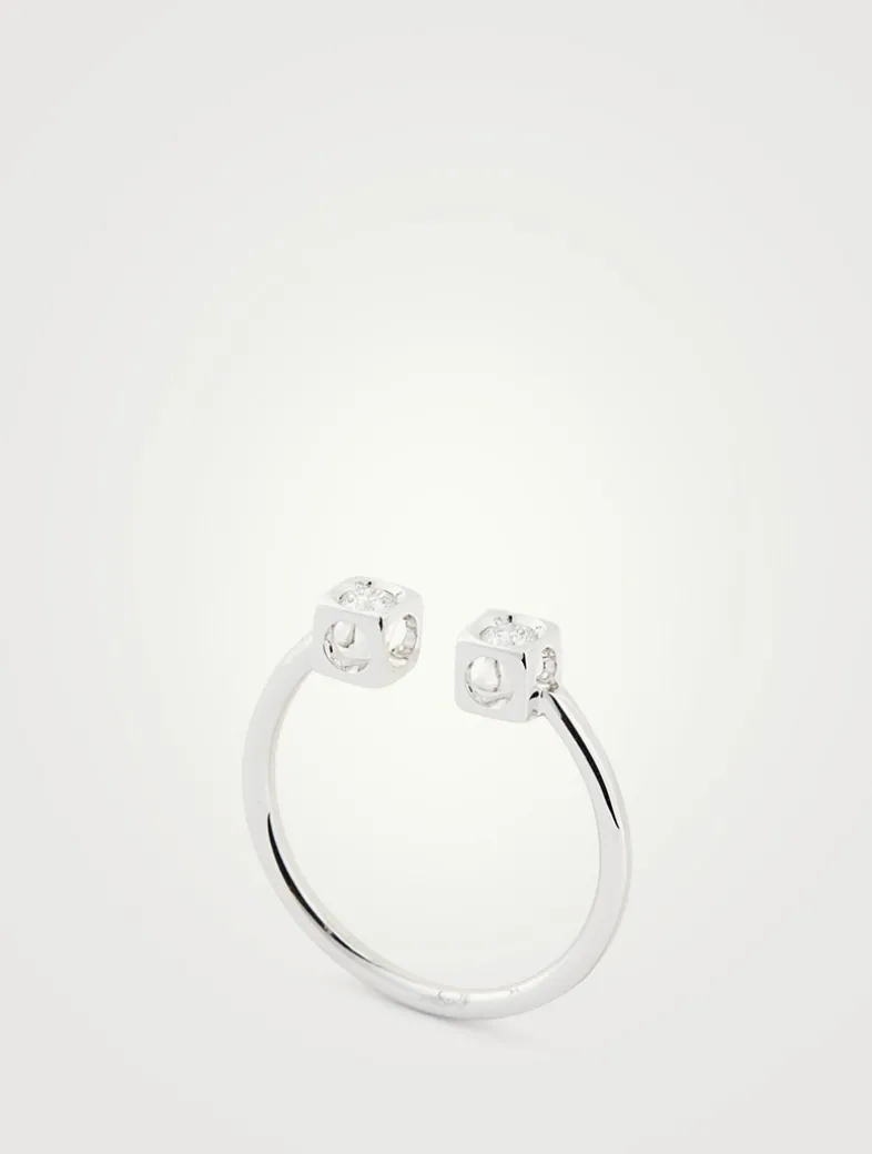 Le Cube Diamant 18K White Gold Ring With Diamonds