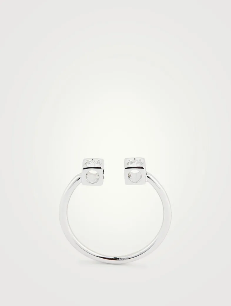 Le Cube Diamant 18K White Gold Ring With Diamonds