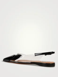 Le Cœur Patent Leather And PVC Slingback Flats