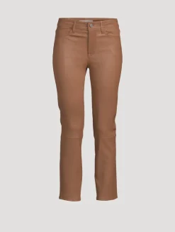 Le High Straight Leather Trousers