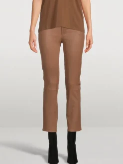 Le High Straight Leather Trousers