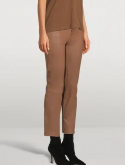 Le High Straight Leather Trousers