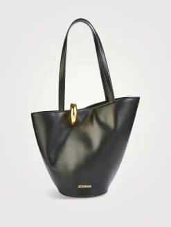 Le Moyen Bambola Leather Bucket Bag