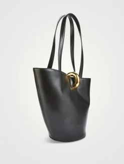 Le Moyen Bambola Leather Bucket Bag