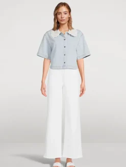 Le Slim Palazzo Wide-Leg Jeans