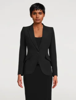 Leaf Crepe Blazer
