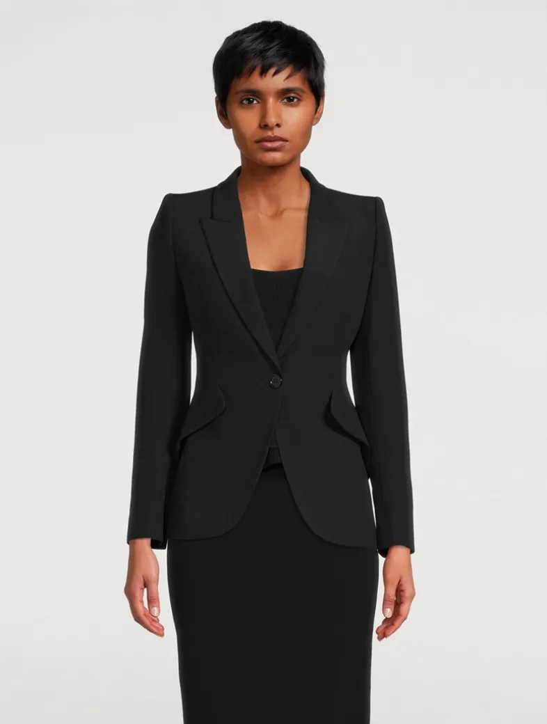 Leaf Crepe Blazer