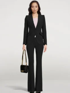 Leaf Crepe Bootcut Trousers