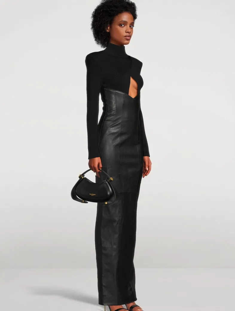 Leather And Jersey Gown