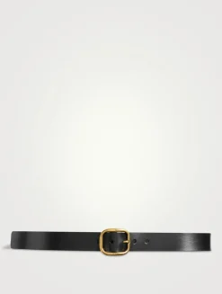 Leather Belt With Rounded Buckle