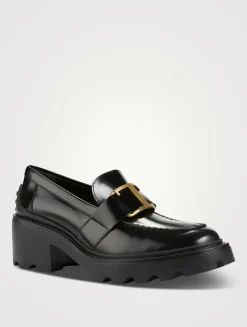 Leather Heeled Loafers
