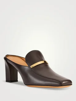 Leather Loafer Mules