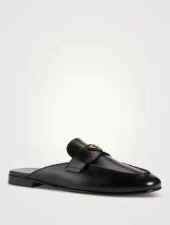 Leather Loafer Mules
