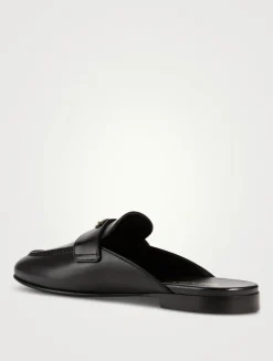 Leather Loafer Mules