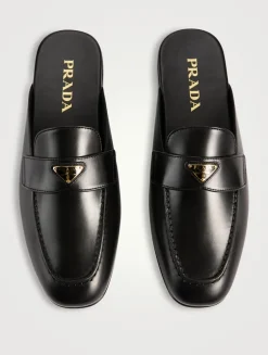 Leather Loafer Mules