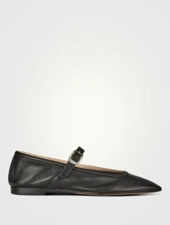Leather Mary Jane Ballet Flats