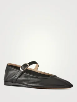 Leather Mary Jane Ballet Flats