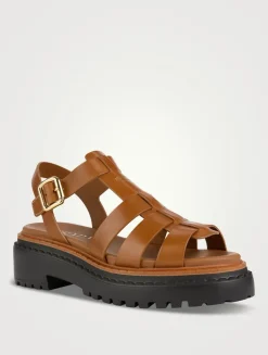 Leather Platform Gladiator Sandals