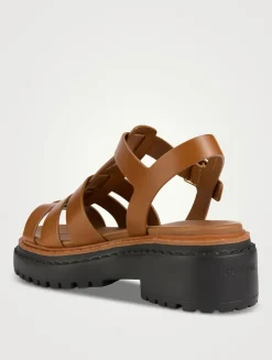 Leather Platform Gladiator Sandals