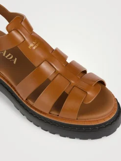 Leather Platform Gladiator Sandals