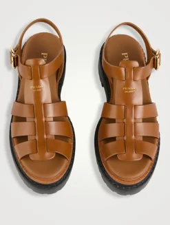 Leather Platform Gladiator Sandals