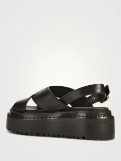 Leather Platform Sandals