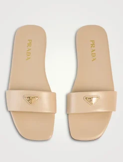 Leather Slide Sandals