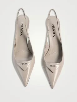 Leather Slingback Pumps