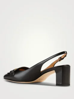 Leather Slingback Pumps