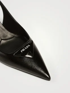 Leather Slingback Pumps