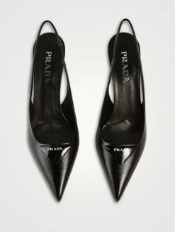 Leather Slingback Pumps